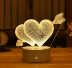 USB Acrylic Valentine’s Day Note Lamp with Pen & Light Base - Image 3