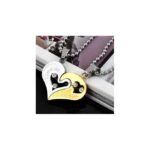 Silver Heart Pendant Necklace with Purple Crystal - Image 2
