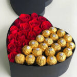 Ferrero Rocher & Red Roses Heart Box – Valentine’s